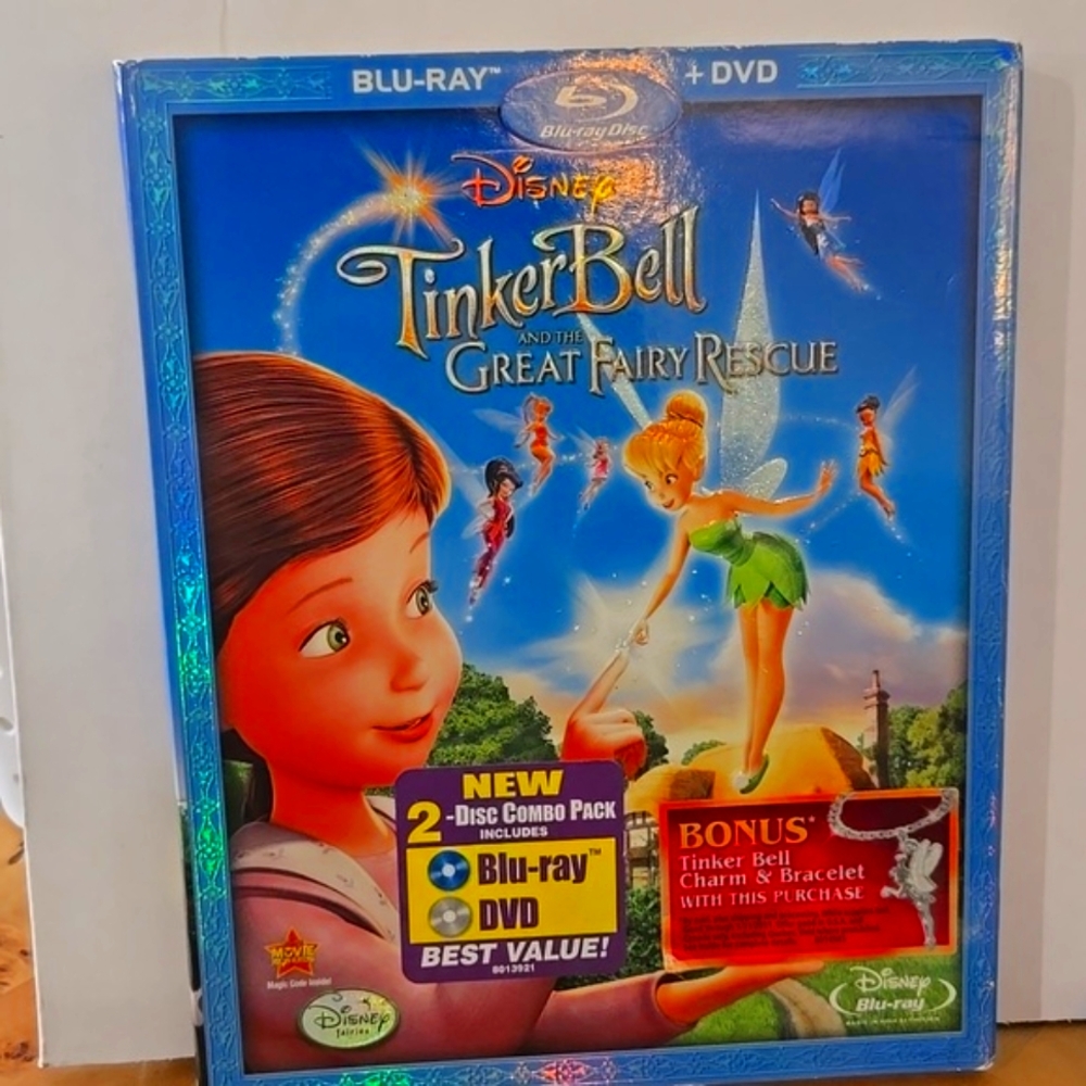 Disney Tinker Bell Blu-ray + DVD in Blue Case